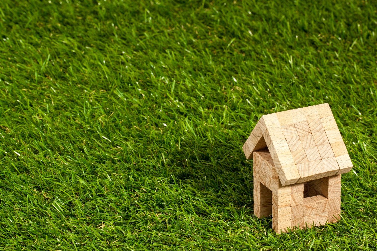 immobilier Sainte Luce sur Loire. petite maison en bois fabriqué main posée dans l'herbe