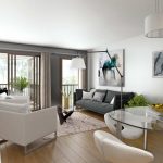 programmes neufs-séjour meublé parquet baie vitrée terrasse