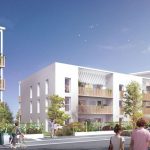 appartement loi pinel-résidence neuve rue arbres passants ciel bleu