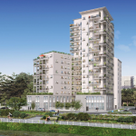appartement pinel nantes-résidence neuve espaces verts rue passants ciel bleu