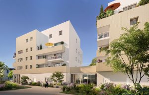 immobilier neuf nantes-résidence neuve espaces verts ciel bleu