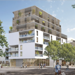 investissement locatif clé en main-résidence neuve rue arbres passants ciel bleu