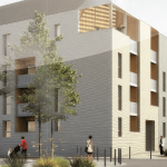 investisseur immobilier-façade résidence neuve rue passants