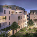 programme immobilier neuf nantes-résidence neuve vue de nuit jardin