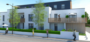 projet locatif-résidence neuve rue passants ciel bleu
