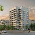 Programme immobilier neuf à Rennes avec cette immeuble blanc de neufs étages